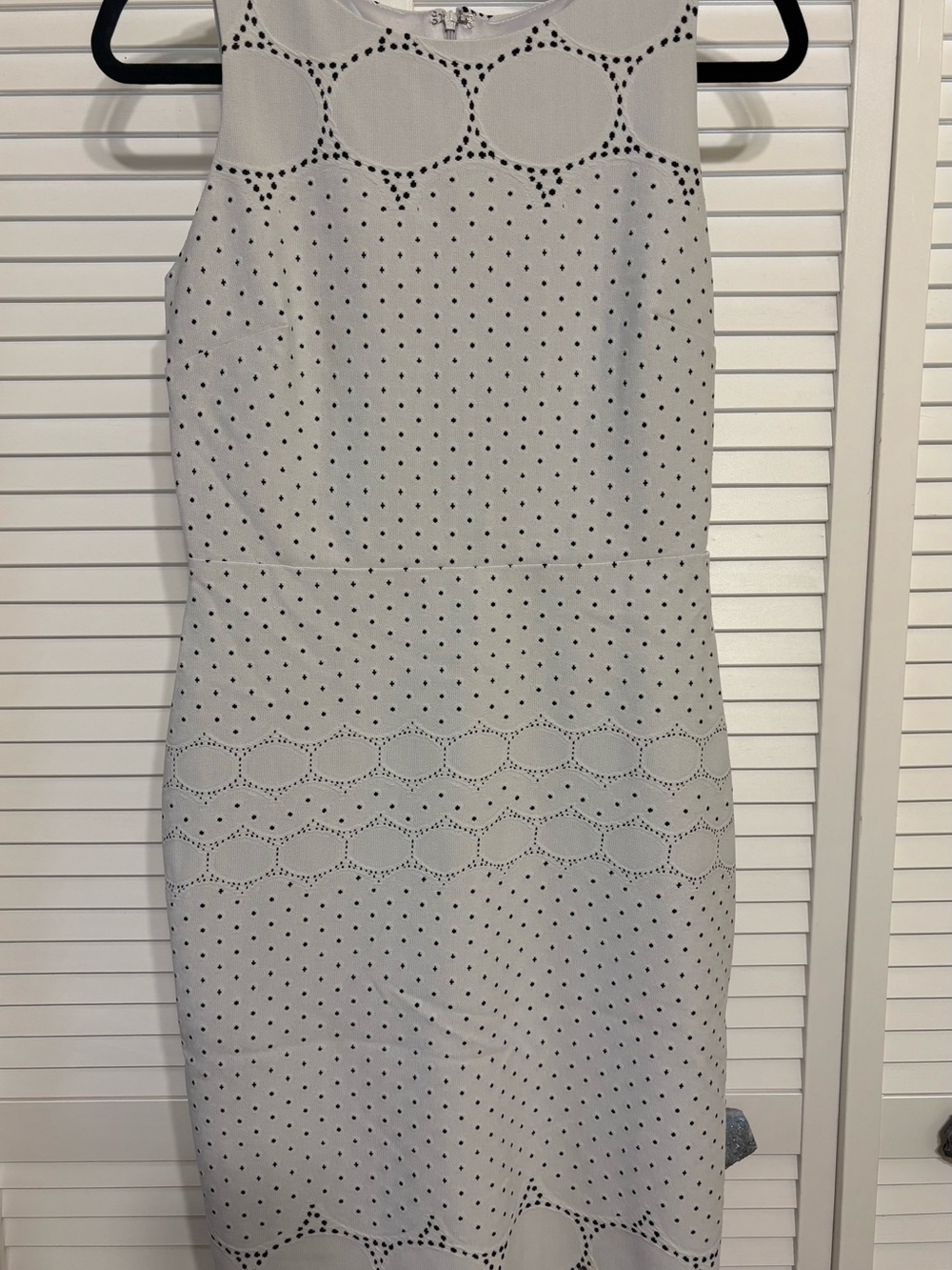 Sleeveless White Eyelet Midi Dress